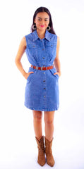 Scully Leather Blue Sleeveless Denim Dress