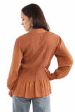 Honey creek Terracota peplum blouse