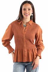 Honey creek Terracota peplum blouse