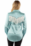 Scully Leather Honey Creek Solid Blouse With Piping/Fringe