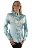 Scully Leather Honey Creek Solid Blouse With Piping/Fringe