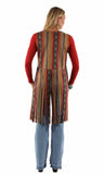 Honey creek serape short serape vest w/long fringe