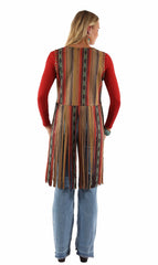 Honey creek serape short serape vest w/long fringe