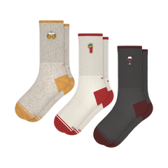 The Happy Hour | Heel Hammock™ Crew Socks 3 Pack