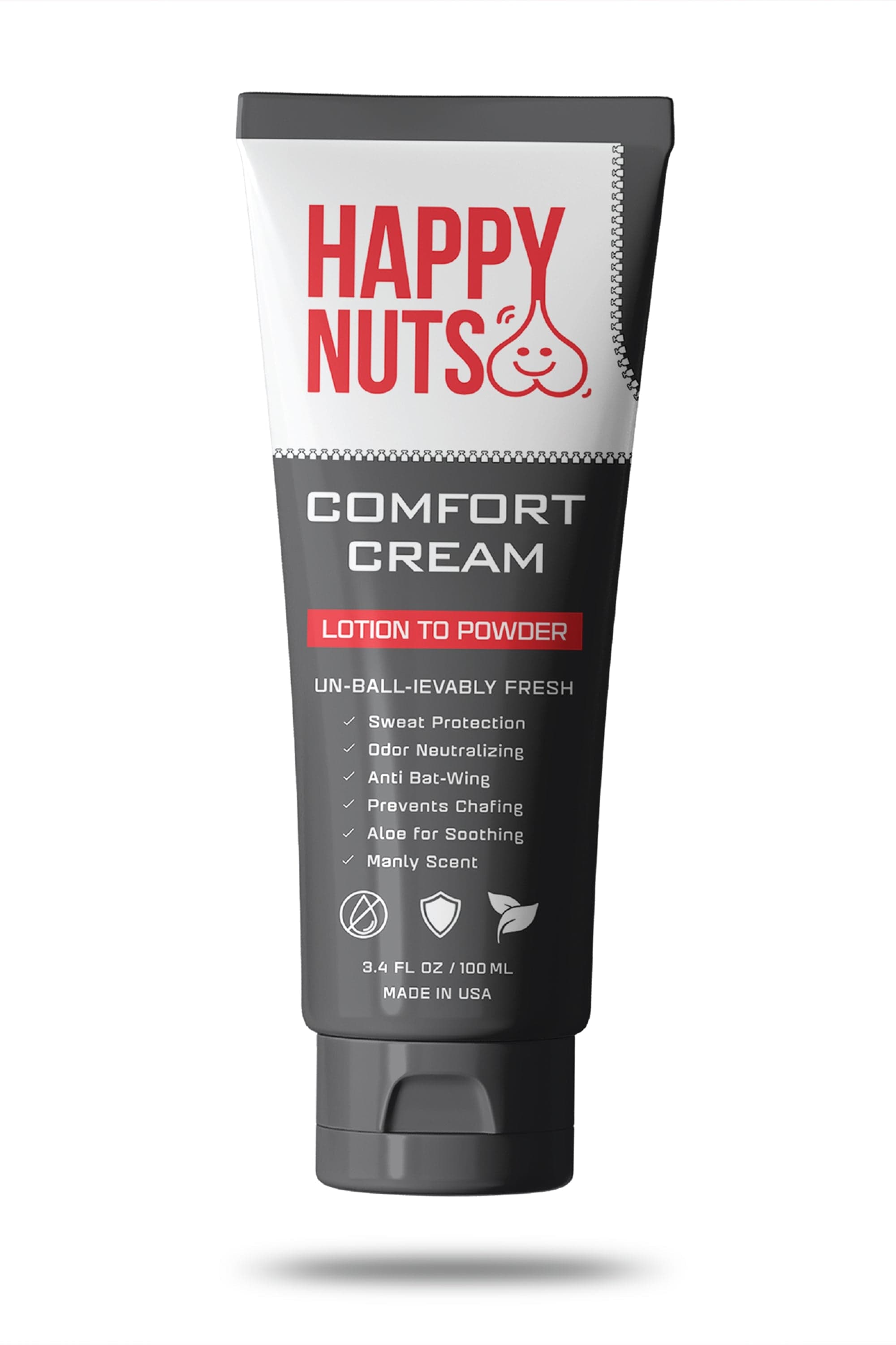 Happy Nuts Comfort Cream | Sweat and Odor Control Lotion 3 Pack - Shinesty