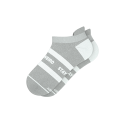 The Haze | Grey and White Stripe Heel Hammock™ Ankle Socks