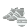 The Haze | Grey and White Stripe Heel Hammock™ Ankle Socks