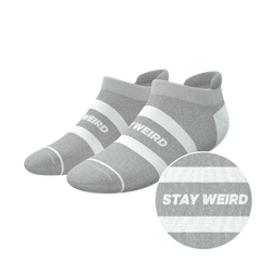 The Haze | Grey and White Stripe Heel Hammock™ Ankle Socks