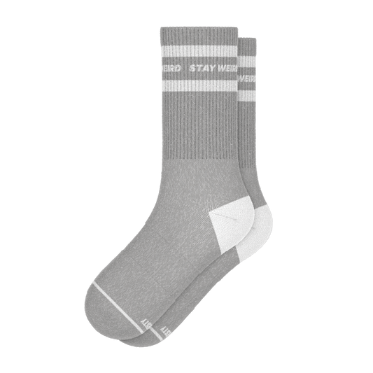 The Haze | Grey and White Stripe Heel Hammock™ Crew Socks