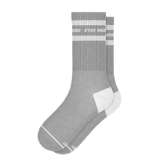 The Haze | Grey and White Stripe Heel Hammock™ Crew Socks