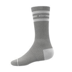 The Haze | Grey and White Stripe Heel Hammock™ Crew Socks