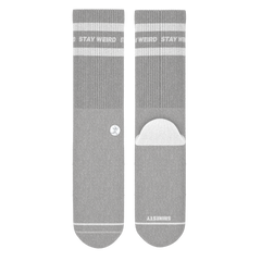 The Haze | Grey and White Stripe Heel Hammock™ Crew Socks