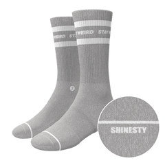 The Haze | Grey and White Stripe Heel Hammock™ Crew Socks