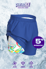 The Hot in Havana | Tropical Navy Ball Hammock® 5 Inch Athletic Shorts