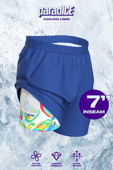 The Hot in Havana | Tropical Navy Ball Hammock® 7 Inch Athletic Shorts