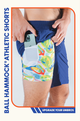 The Hot in Havana | Tropical Navy Ball Hammock® 9 Inch Athletic Shorts