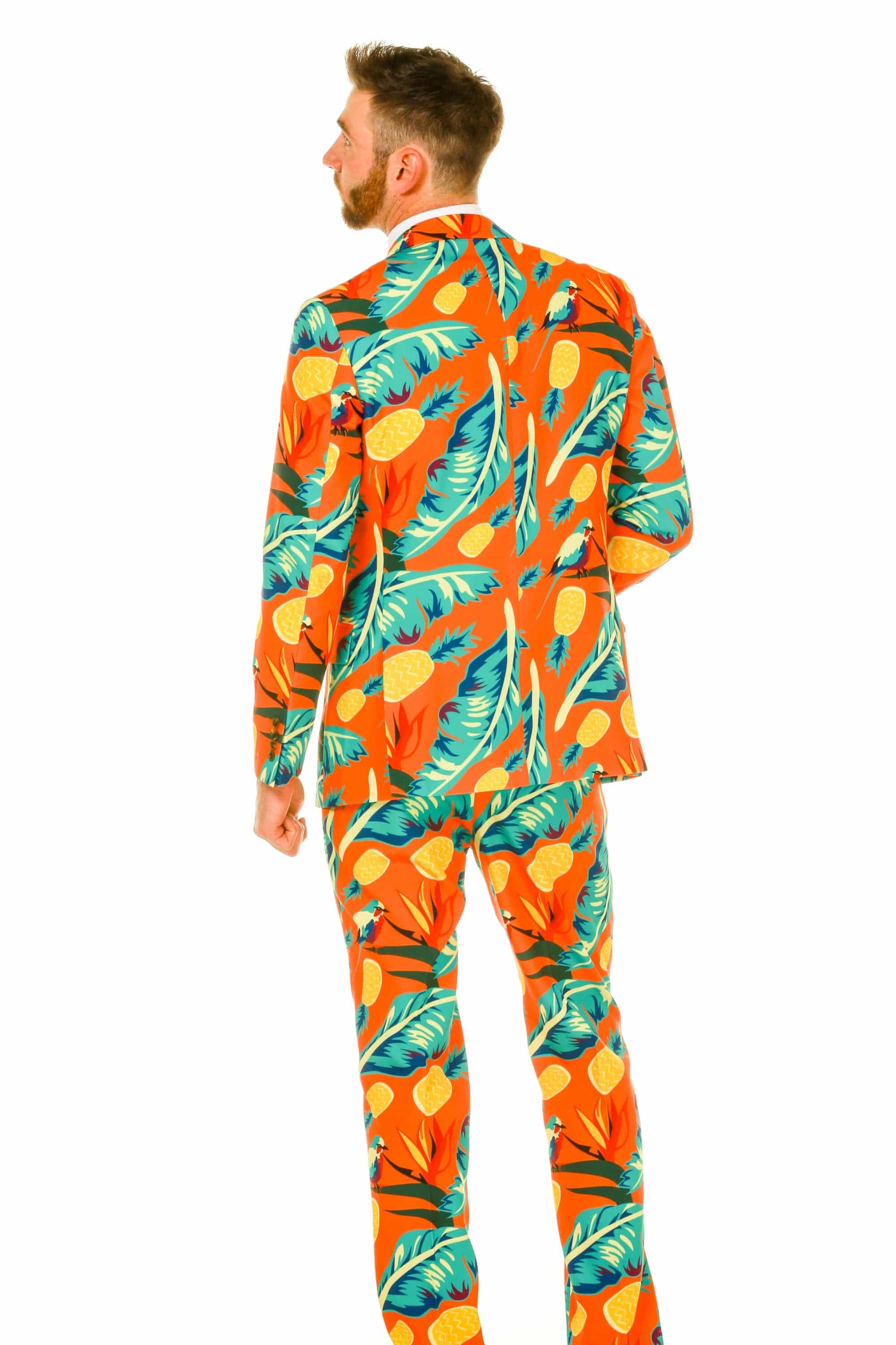 The Cruise Ship Casanova | Orange Hawaiian Suit - Shinesty