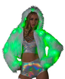 J-Valentine CL524 - Light-Up Hooded Cropped Jacket