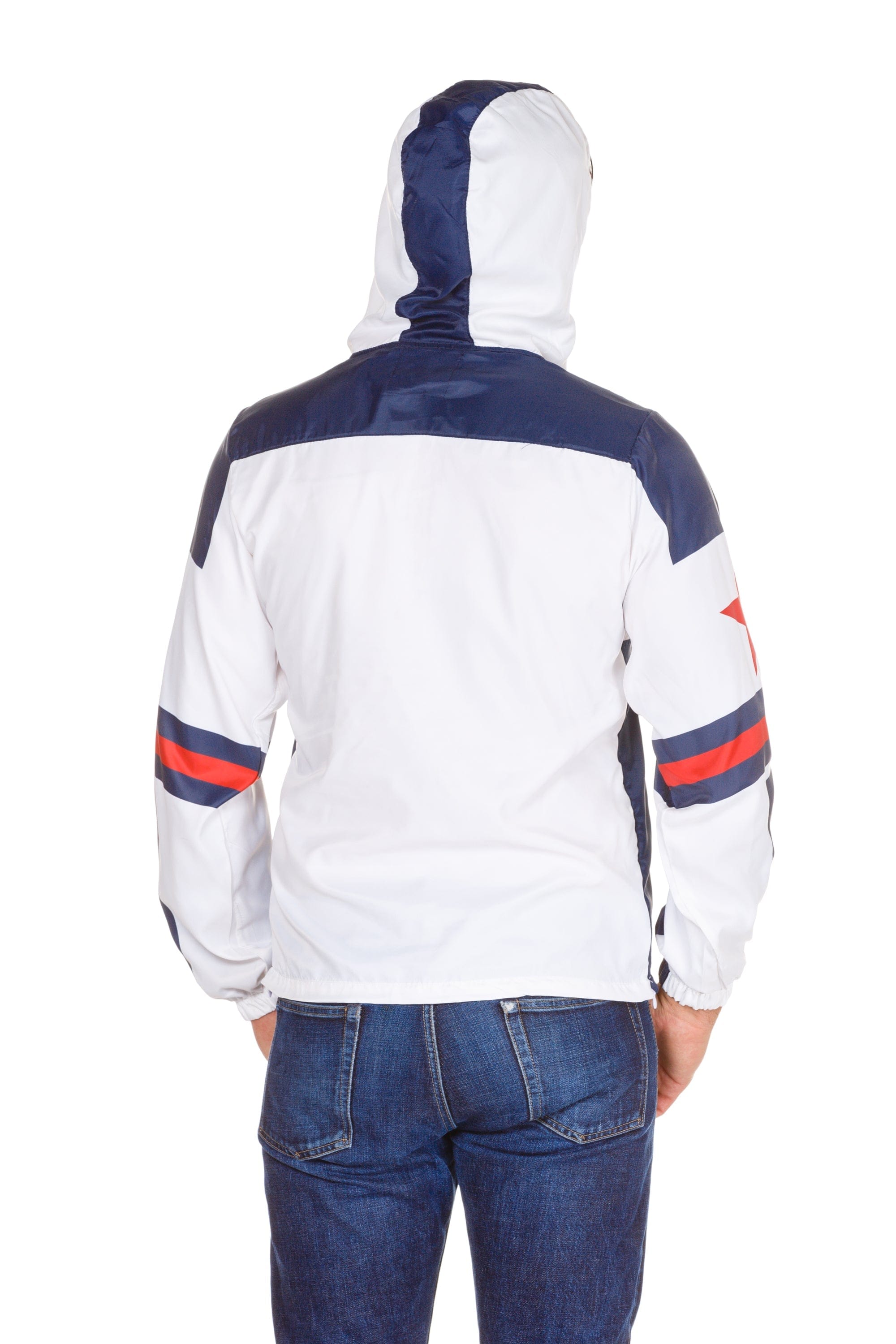 Break Some Wind | Red, White, & Blue Quarter Zip Windbreaker Jacket - Shinesty