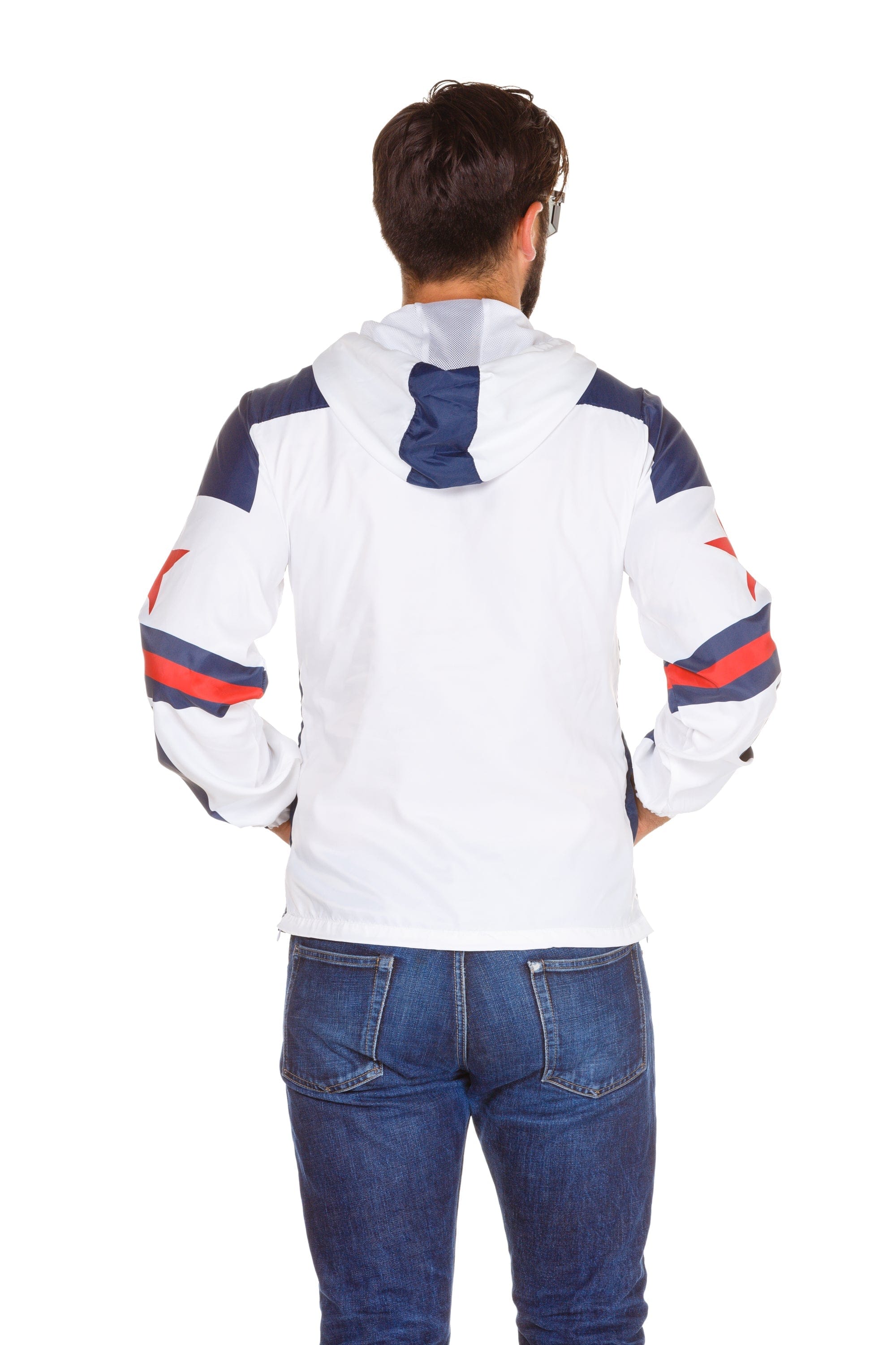 Break Some Wind | Red, White, & Blue Quarter Zip Windbreaker Jacket - Shinesty