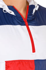 Break Some Wind | Red, White, & Blue Quarter Zip Windbreaker Jacket - Shinesty