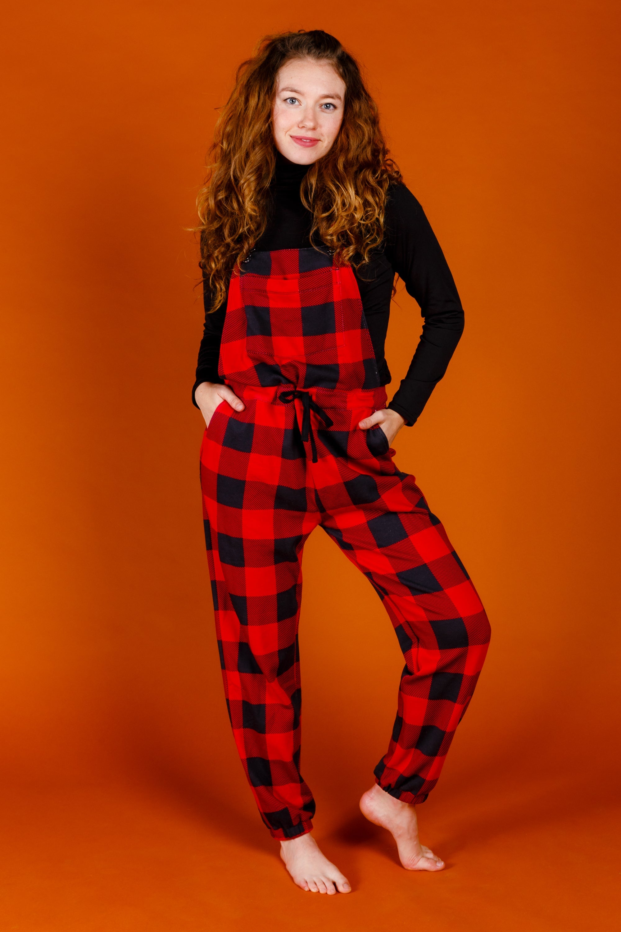 The Red & Black Lumberjack | Womens Red Buffalo Check Christmas Pajamaralls®