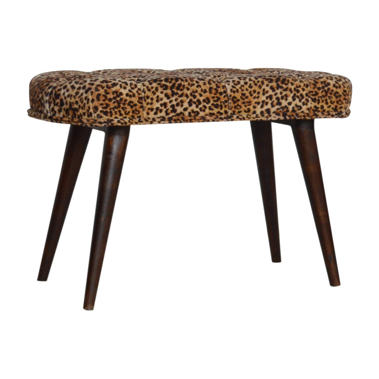 Leopard Print Deep Button Bench - Artisan Furniture