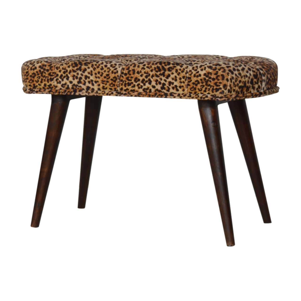 Leopard Print Deep Button Bench - Artisan Furniture