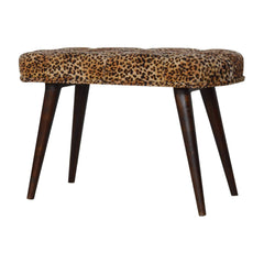 Leopard Print Deep Button Bench - Artisan Furniture