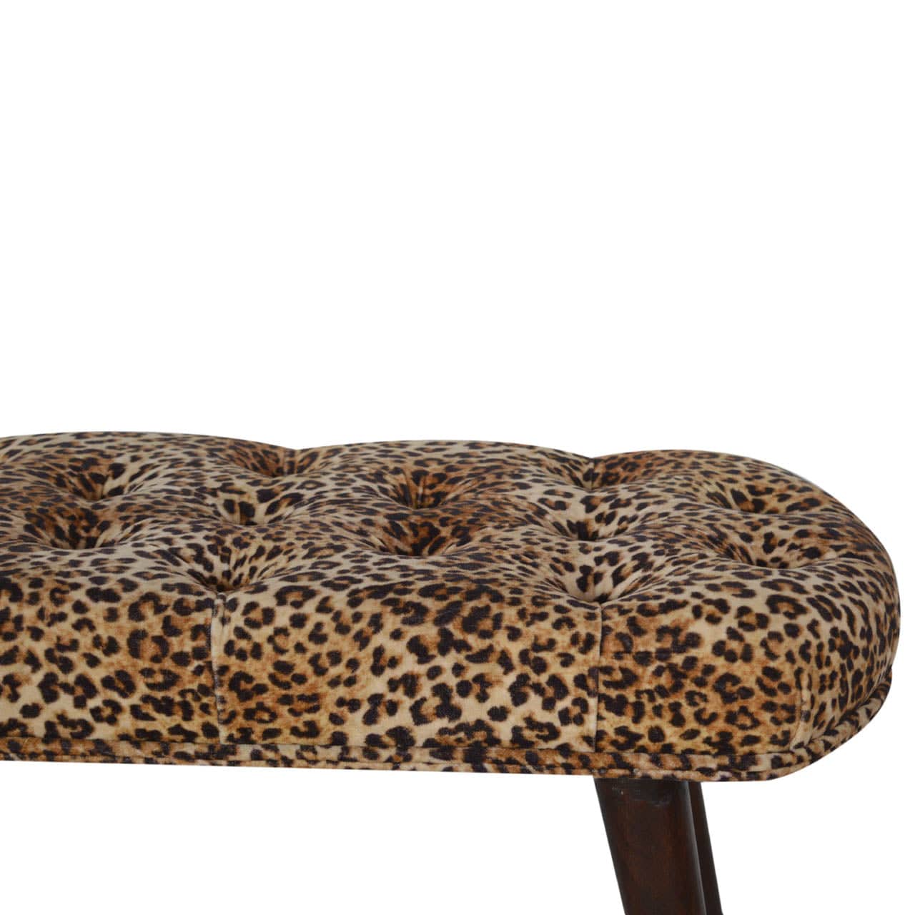 Leopard Print Deep Button Bench - Artisan Furniture