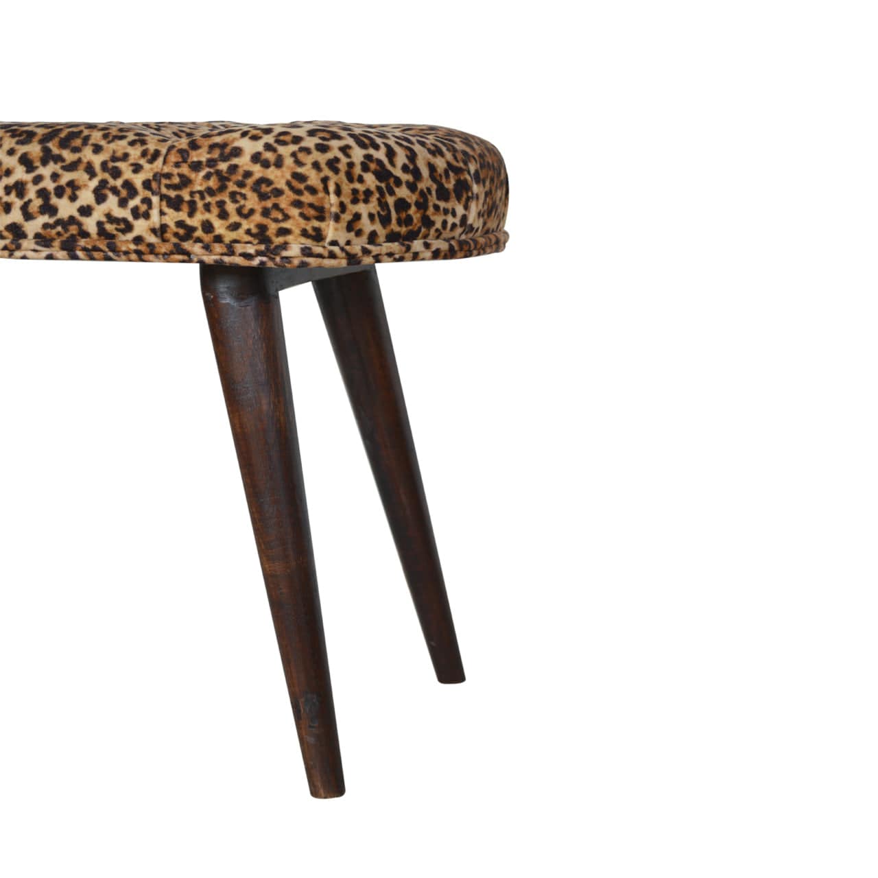 Leopard Print Deep Button Bench - Artisan Furniture