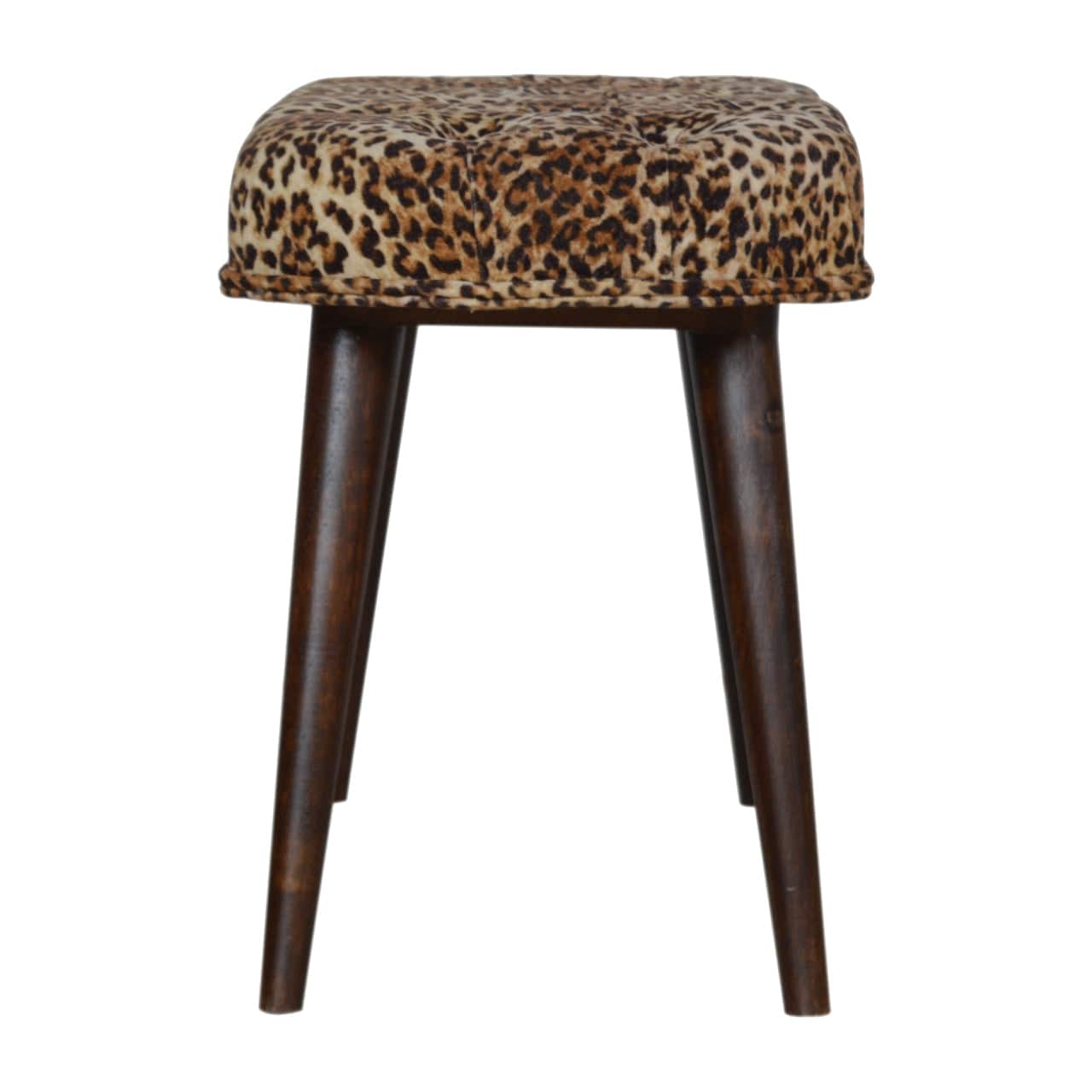 Leopard Print Deep Button Bench - Artisan Furniture