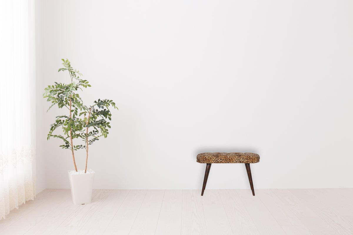 Leopard Print Deep Button Bench - Artisan Furniture