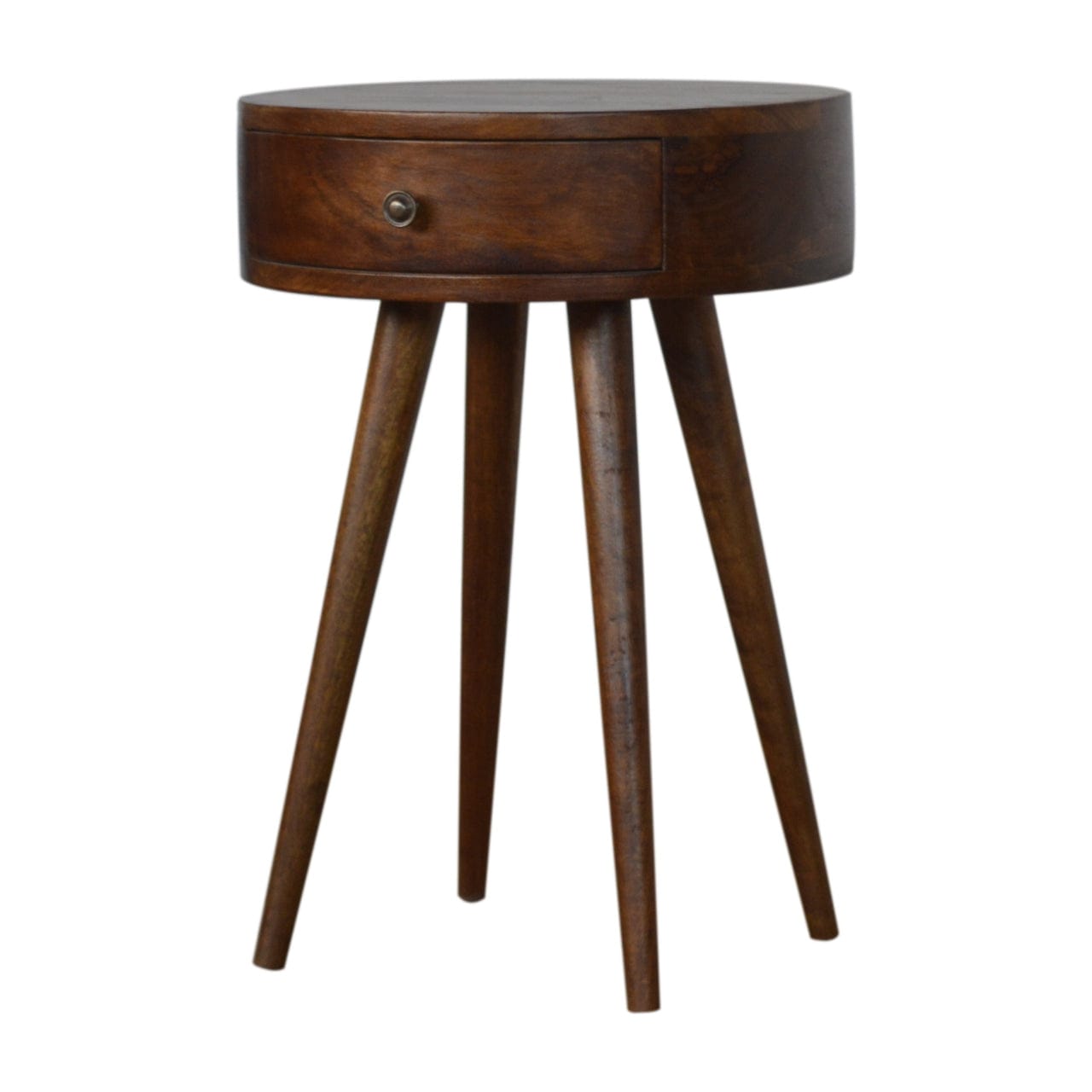 Nordic Chestnut Circular Bedside - Artisan Furniture