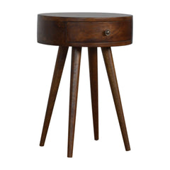 Nordic Chestnut Circular Bedside - Artisan Furniture