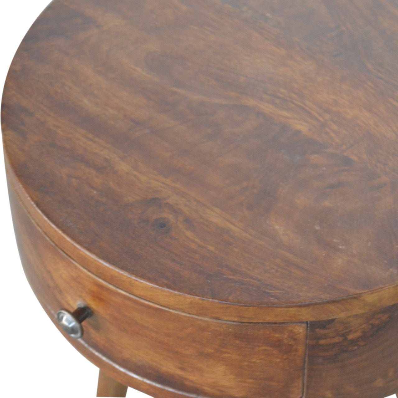 Nordic Chestnut Circular Bedside - Artisan Furniture