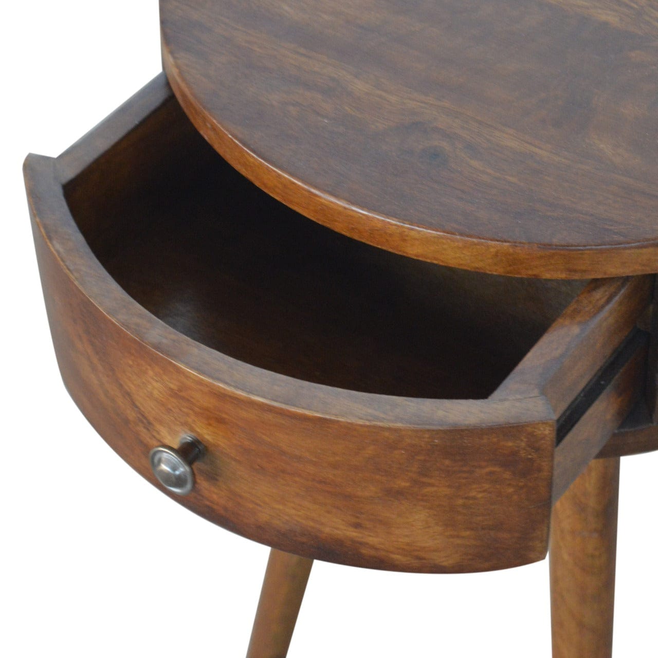 Nordic Chestnut Circular Bedside - Artisan Furniture