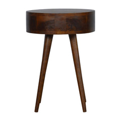 Nordic Chestnut Circular Bedside - Artisan Furniture