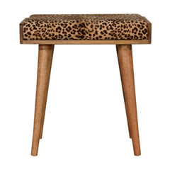 Artisan Leopard Velvet Tray Style Footstool