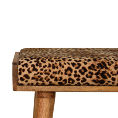 Artisan Leopard Velvet Tray Style Footstool