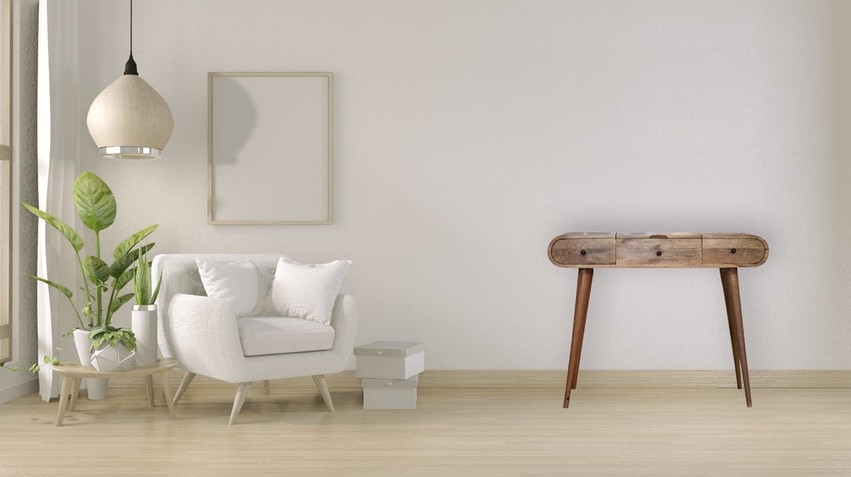 Oak-ish Round Dressing Table - Artisan Furniture