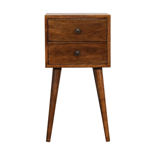 Mini 2 Drawer Chestnut Bedside - Artisan Furniture