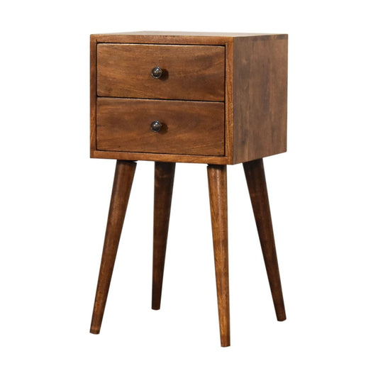 Mini 2 Drawer Chestnut Bedside - Artisan Furniture