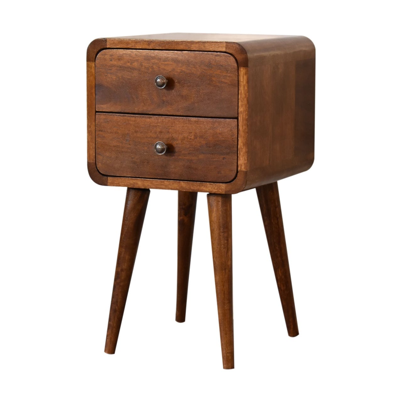 Mini Chestnut Curved Bedside - Artisan Furniture