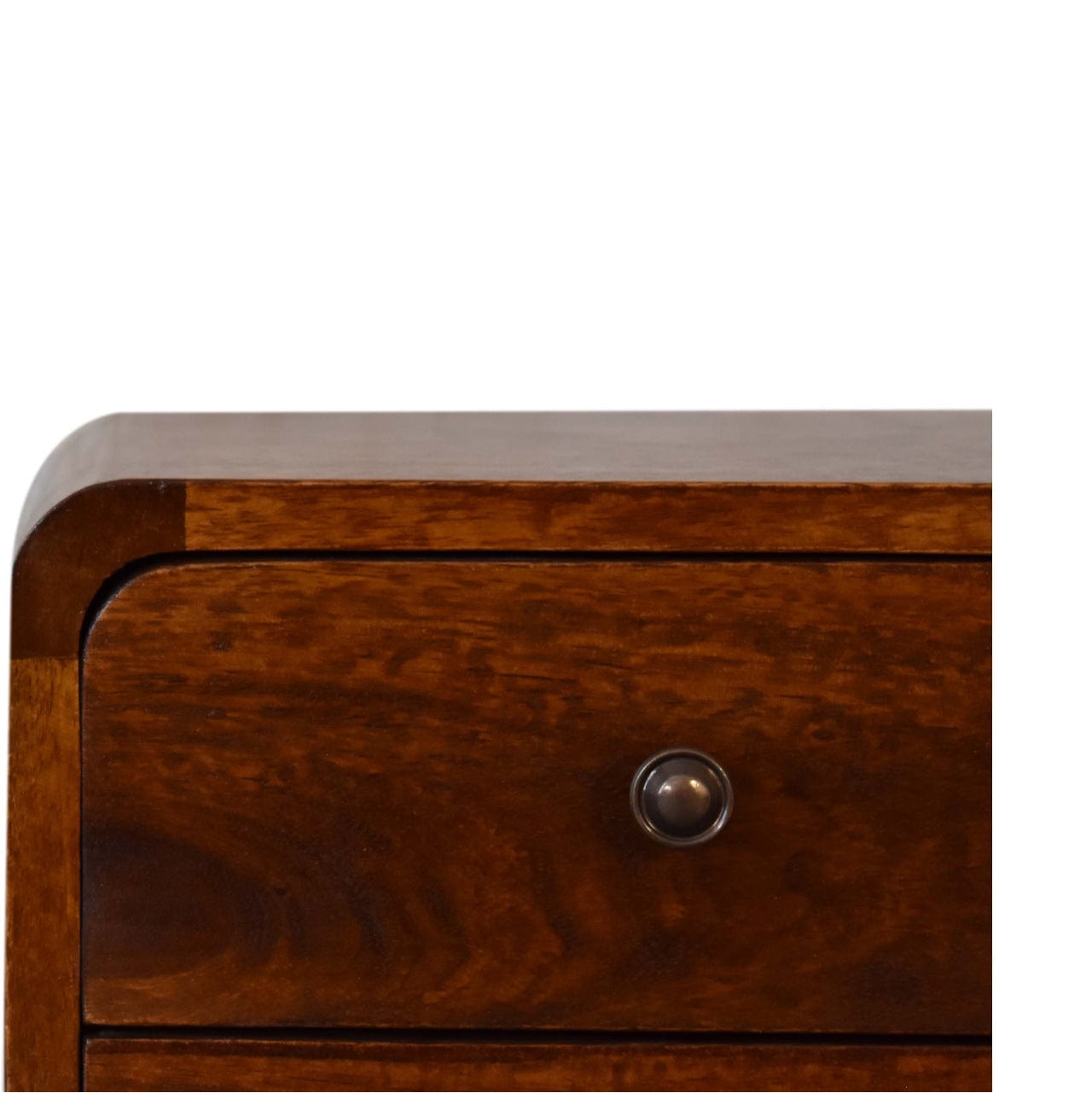 Mini Chestnut Curved Bedside - Artisan Furniture