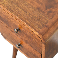 Mini Chestnut Curved Bedside - Artisan Furniture