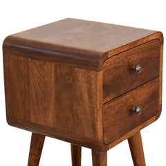 Mini Chestnut Curved Bedside - Artisan Furniture