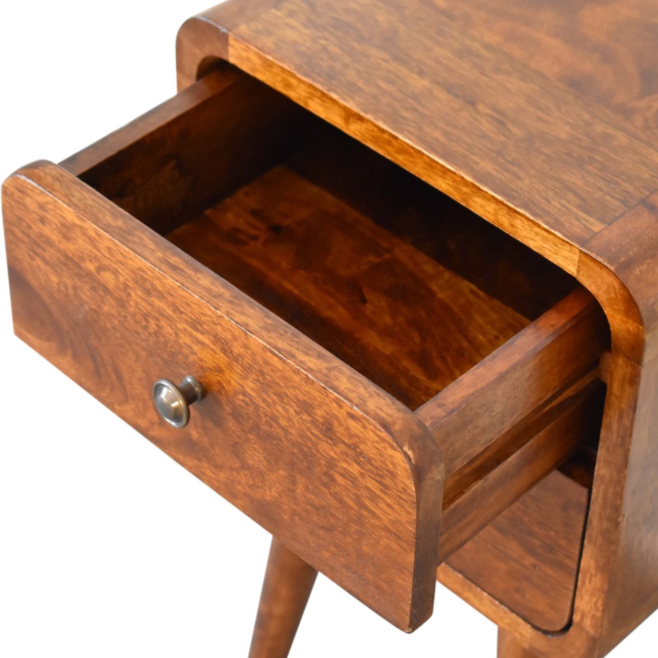 Mini Chestnut Curved Bedside - Artisan Furniture