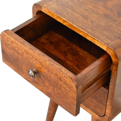 Mini Chestnut Curved Bedside - Artisan Furniture