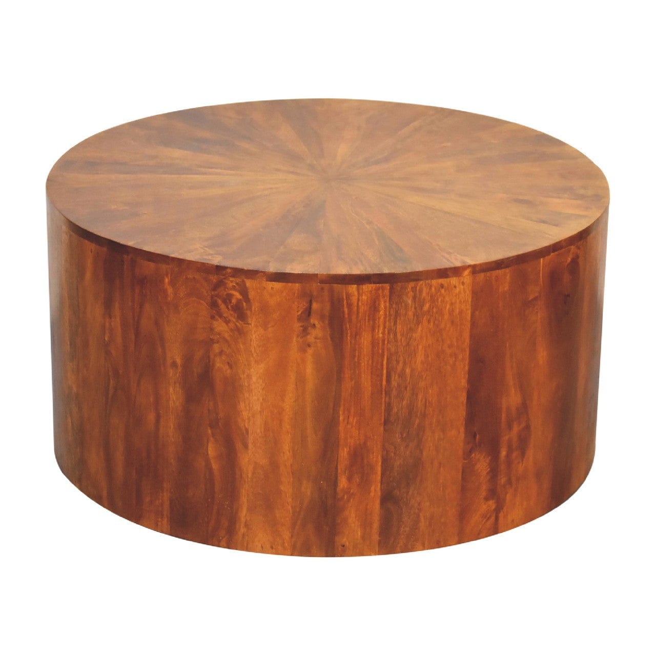 Chestnut Round Wooden Coffee Table - Artisan Furniture